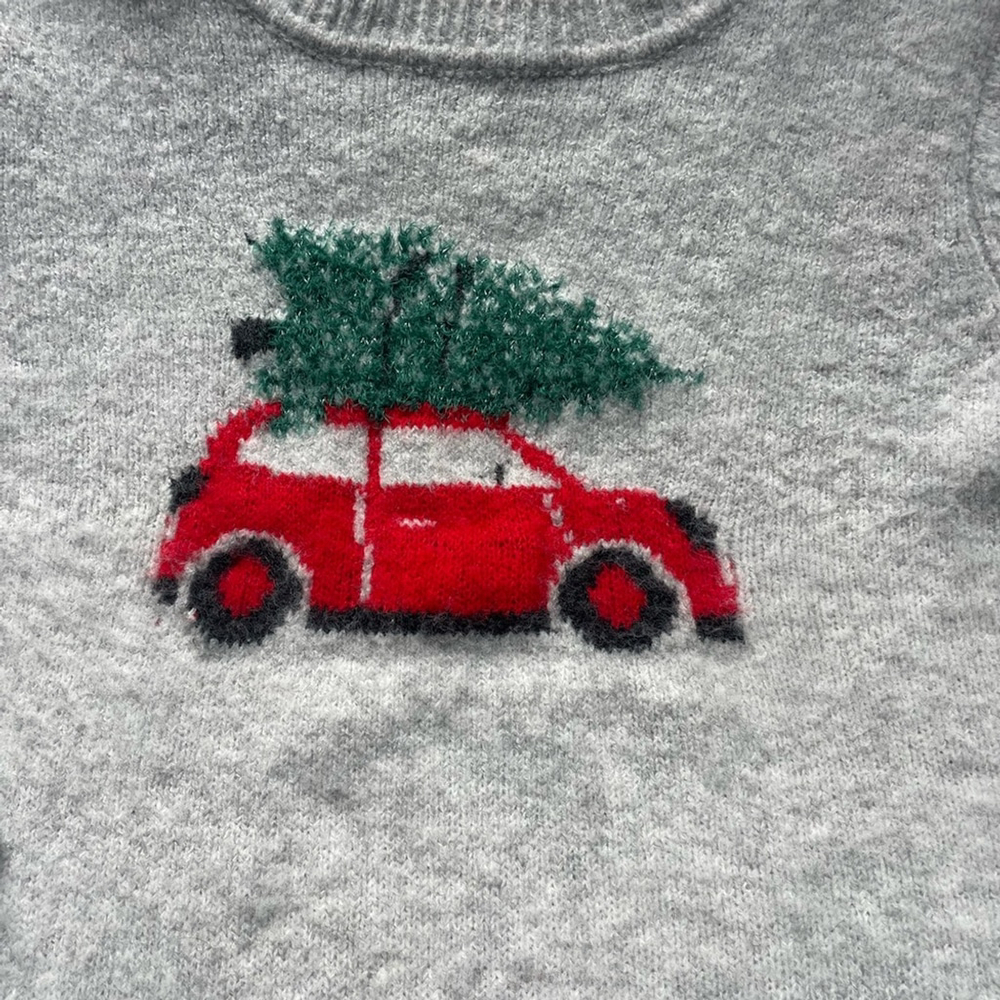 Cupcakes & Cashmere Gray Sweater with Festive Red and Green Design - Picture 3 of 8